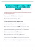U&period;S&period; CONSTITUTION STUDY GUIDE QUESTIONS AND ANSWERS 100&percnt;  SOLVED