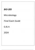 (GCU) BIO-205 MICROBIOLOGY FINAL EXAM GUIDE Q & A 2024.