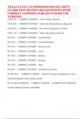 TEXAS LEVEL 3 &lpar;COMMISSIONED&rpar; SECURITY  GUARD TEST REVIEW 2024 QUESTIONS WITH  CORRECT ANSWERS ALREADY PASSED AND  VERIFIED