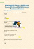 West Coast EMT Chapter 1 - EMS Systems Solved 100&percnt; Correct &vert;2024&sol;2025 Correct Questions and Answers