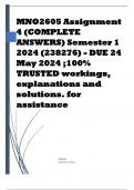 MNO2605 Assignment 4 (COMPLETE ANSWERS) Semester 1 2024 (238276) - DUE 24 May 2024 ;100% TRUSTED workings, explanations and solutions