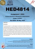 HED4804 Assignment 1 (COMPLETE ANSWERS) 2024 - DUE 28 May 2024