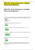 PROJ 583  Week 8 Final Exam 1 &lpar;Multiple Choice and Explanatory&rpar; 100&percnt; CORRECT