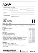 AQA GCSE CHEMISTRY  Higher Tier Paper 1 Monday 22 May 2023