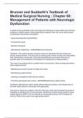 Brunner and Suddarth's Textbook of Medical Surgical Nursing - Chapter 66 Management of Patients with.Final exams comprehensive test guide