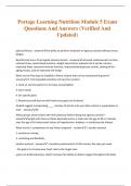 Portage Learning Nutrition Module 5 Exam Questions And Answers &lpar;Verified And Updated&rpar;