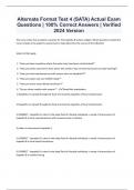 Alternate Format Test 4 &lpar;SATA&rpar; Actual Exam Questions &vert; 100&percnt; Correct Answers &vert; Verified 2024 Version