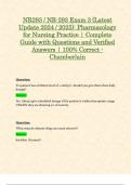 Exam 1, Exam 2 & Exam 3: NR293 / NR-293 (Latest 2024 / 2025 UPDATES STUDY BUNDLE) Pharmacology for Nursing Practice Exam Reviews | Questions and Verified Answers | 100% Correct | Grade A - Chamberlain