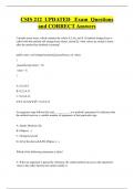 CSIS 212 UPDATED Exam Questions  and CORRECT Answers