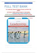 FULL TEST BANK For Leadership: Research Findings, Practice, and Skills 10th Edition by Andrew J. DuBrin (Author) Graded A+ Latest Update     