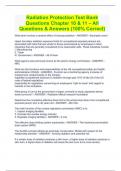 Radiation Protection Test Bank Questions Chapter 10 & 11 – All Questions & Answers (100% Correct)