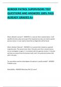 BORDER PATROL SUPERVISORS TEST QUESTIONS AND ANSWERS 100&percnt; PASS ALREADY GRADED A&plus;