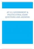 AP U.S. Government & Politics Final Exam Questions and Answers 2024