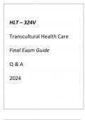 &lpar;GCU&rpar; HLT-324V TRANSCULTURAL HEALTH CARE FINAL EXAM GUIDE Q & A 2024&period;