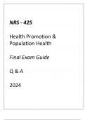 &lpar;GCU&rpar; NRS-425 HEALTH PROMOTION & POPULATION HEALTH FINAL EXAM GUIDE Q & A