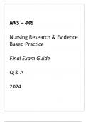 &lpar;GCU&rpar; NRS-445 NURSING RESEARCH & EVIDENCE BASED PRACTICE FINAL EXAM GUIDE Q & A