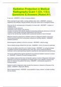 Radiation Protection in Medical Radiography Exam 1 &lpar;Ch&period; 1-5&rpar; &vert;&vert; Questions & Answers &lpar;Rated A&plus;&rpar;