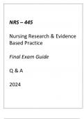 (GCU) NRS-445 NURSING RESEARCH & EVIDENCE BASED PRACTICE FINAL EXAM GUIDE Q & A