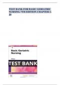 Test Bank Basic Geriatric Nursing 7th Edition by Patricia A. Williams Chapter 1-20 | Complete Guide