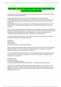 HESI PREP - HEALTH ASSESSMENT PRACTICE QUESTIONS&sol;124 QUESTIONS AND ANSWERS