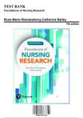 Test Bank for Foundations of Nursing Research&comma; 7th Edition by Nieswiadomy&comma; 9780134167213&comma; Covering Chapters 1-20 &vert; Includes Rationales