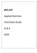 (GCU) BIO-319 APPLIED NUTRITION FINAL EXAM GUIDE Q & A 2024.