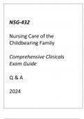 (GCU) NSG-432 CLINICALS NURSING CARE OF THE CHILD BEARING FAMILY COMPREHENSIVE EXAM
