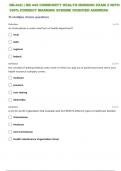 NR 442 COMMUNITY HEALTH NURSING EXAM 2 QUESTIONS WITH 100% CORRECT ANSWERS