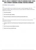 NR 442 COMMUNITY HEALTH NURSING EXAM 1 REVIEW QUESTIONS WITH 100% CORRECT ANSWERS