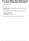 NR 442 COMMUNITY HEALTH NURSING EXAM 1 STUDY SET QUESTIONS WITH 100% CORRECT ANSWERS