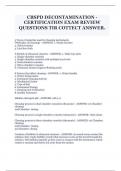 CBSPD DECONTAMINATION - CERTIFICATION EXAM REVIEW QUESTIONS TIR COTTECT ANSWER.