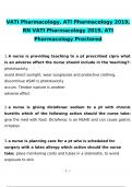 VATI Pharmacology, ATI Pharmacology 2019, RN VATI Pharmacology 2019, ATI Pharmacology Proctored Questions with complete solutions