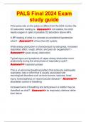 PALS Final 2024 Exam study guide