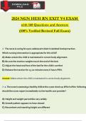 HESI EXIT RN V4 EXAM 2024 NGN QUESTIONS AND ANSWERS, 100% VERIFIED NEWEST VERSION.