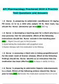 ATI Pharmacology Proctored 2019 A Practice Test questions verified with 100% correct answers