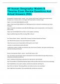 AP Human Geography- Models & Theories Exam Review Questions And Actual Answers 2024.