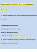 Anatomy and Physiology- TEAS Test questions  latest update 2024&sol;2025