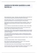 SARON &num;2 REVIEW QUIZZES & ANS RATED A&plus;