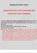BARKLEY POST TEST 130 QUESTIONS AND ANSWERS 2024.