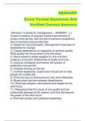 ABQUARP Exam Tested Questions And  Verified Correct Answers