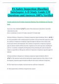 PA Safety Inspection (Baseline)  Subchapter A-D Study Guide LTI Questions and Answers 100% Verified