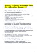 Georgia Pest Control Registration Exam Correct Questions & Answers&excl;&excl;EXAM BUNDLE