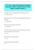 C777 Unit 1: HyperText Markup Language 4 Questions & 100% Verified Answers | Latest  Update | Already Graded A+