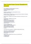 Pest Control Exam Correct Questions & Answers
