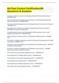 GA Pest Control Certification&lpar;50 Questions & Answers