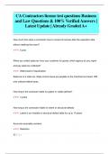California Contractor s License General Building &lpar;B&rpar;  Exams Pack Questions & 100&percnt; Verified Answers &vert; Latest Update &vert; Already Graded A&plus;