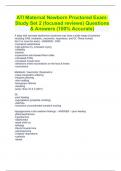 ATI Maternal Newborn Proctored Exam: Study Set 2 (focused reviews) Questions & Answers (100% Accurate)