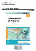 Test Bank for Foundations of Nursing, 9th Edition by Cooper, 9780323812030, Covering Chapters 1-41 | Includes Rationales