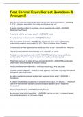 Pest Control Exam Correct Questions & Answers&excl;&excl;