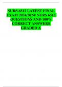 NURS 6512 FINAL EXAM 2024/2025 LATEST ACTUAL EXAMS (4 VERSIONS) WITH REAL EXAM QUESTIONS AND CORRECT ANSWERS (100% CORRECT ANSWERS GRADED A  / NURS 6512 FINAL EXAM ADVANCED HEALTH ASSESSMENT WALDEN UNIVERSITY